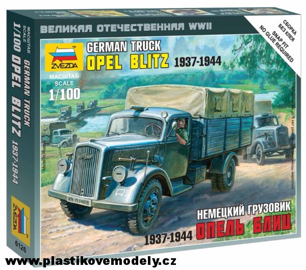 Wargames (WWII) military 6126 - German 3t Truck (Zvezda 1:100) 