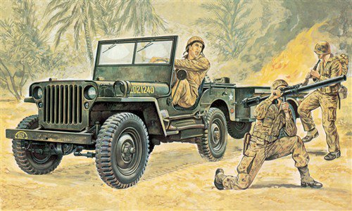 Willys MB Jeep with Trailer (Italeri 1:35) 