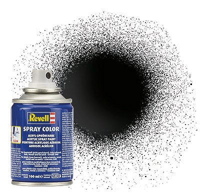 Barva ve spreji - 34107 leská černá (black gloss)(Revell 100ml)
