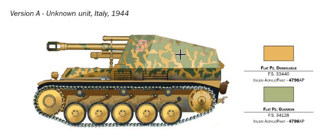 Sd.Kfz.124 Wespe 10.5 cm. Leichte Feldhaubitze (Italeri 1:72)