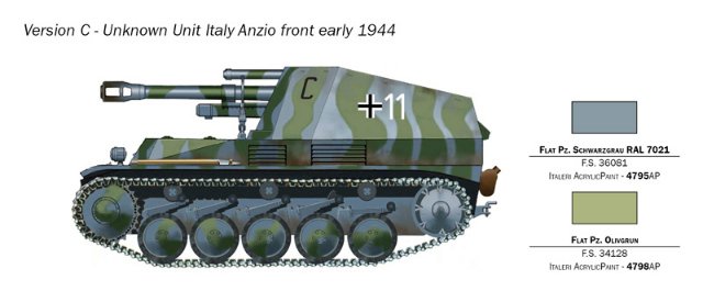 Sd.Kfz.124 Wespe 10.5 cm. Leichte Feldhaubitze (Italeri 1:72)