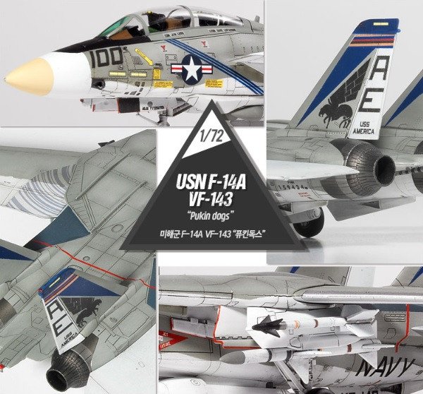 Grumman F-14A Tomcat VF-143 Pukin Dogs (Academy 1:72)
