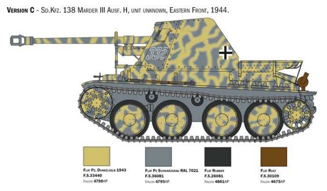 Sd.Kfz 138 Ausf. H Marder III with crew (Italeri 1:35)