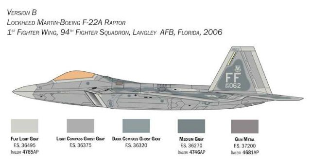 Lockheed Martin F-22A Raptor (Italeri 1:48)