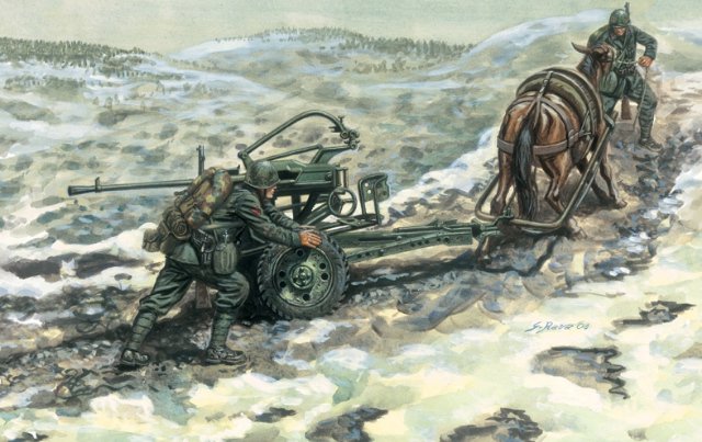 HORSE DRAWN BREDA 20-65 W-SERVANTS (Italeri 1:35)