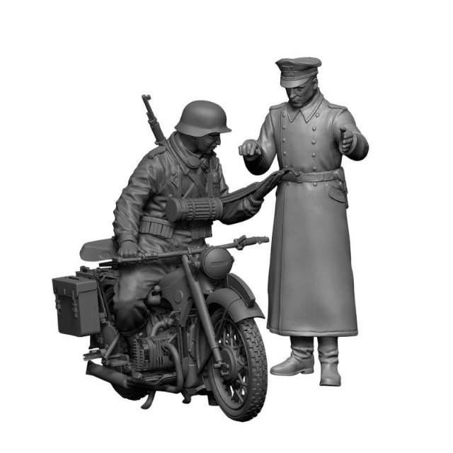 German R-12 Heavy Motorcycle with Rider (Zvezda 1:35)