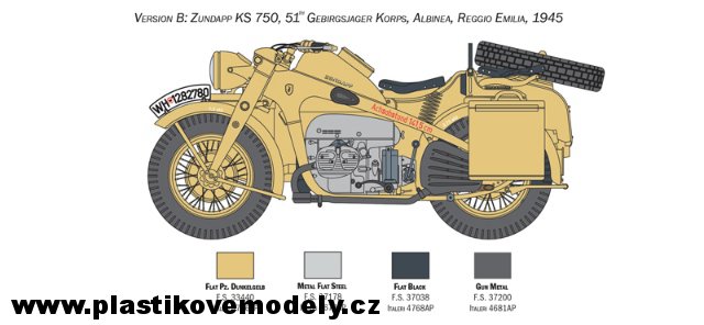 Zundapp KS 750 with sidecar (Italeri 1:9)