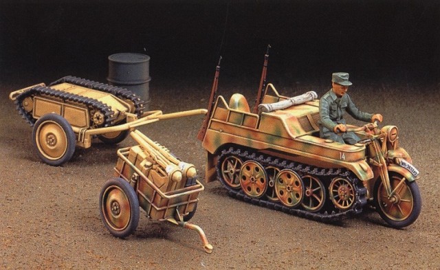 Kettenkraftrad w-Cart+Goliath (Tamiya 1:48)