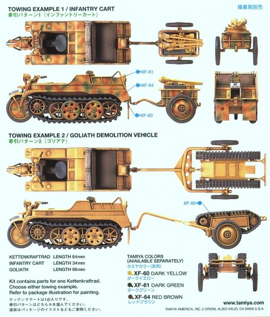 Kettenkraftrad w-Cart+Goliath (Tamiya 1:48)