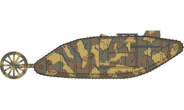 WWI Male Tank Mk.I (Airfix 1:76) 