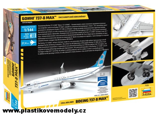 Letadlo Boeing 737- 8 MAX (Zvezda 1:144)