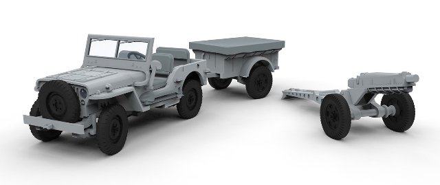 Willys Jeep, Trailer & 6PDR Gun (Airfix 1:72)
