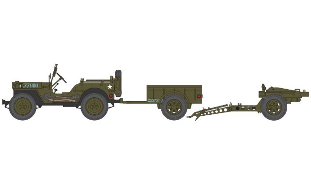 Willys Jeep, Trailer & 6PDR Gun (Airfix 1:72)