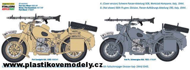 German Military Motorcycle with Sidecar (Italeri 1:9)
