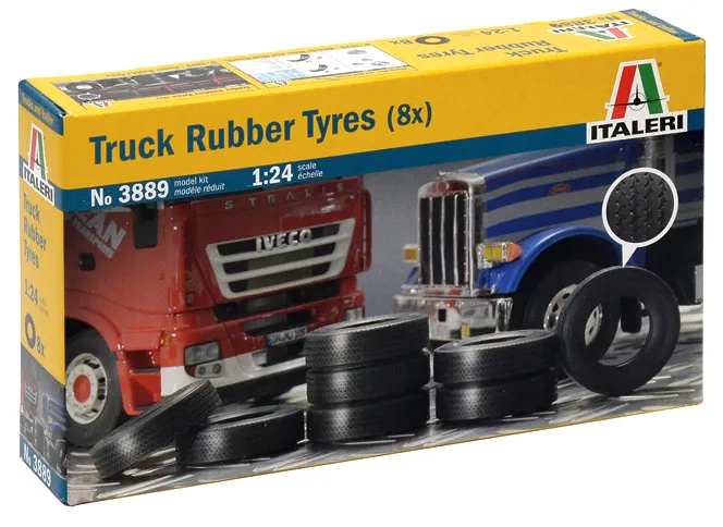 TRUCK RUBBER TYRES (8x) (Italeri 1:24)
