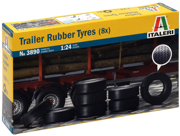 TRAILER RUBBER TYRES (8x) (Italeri 1:24)