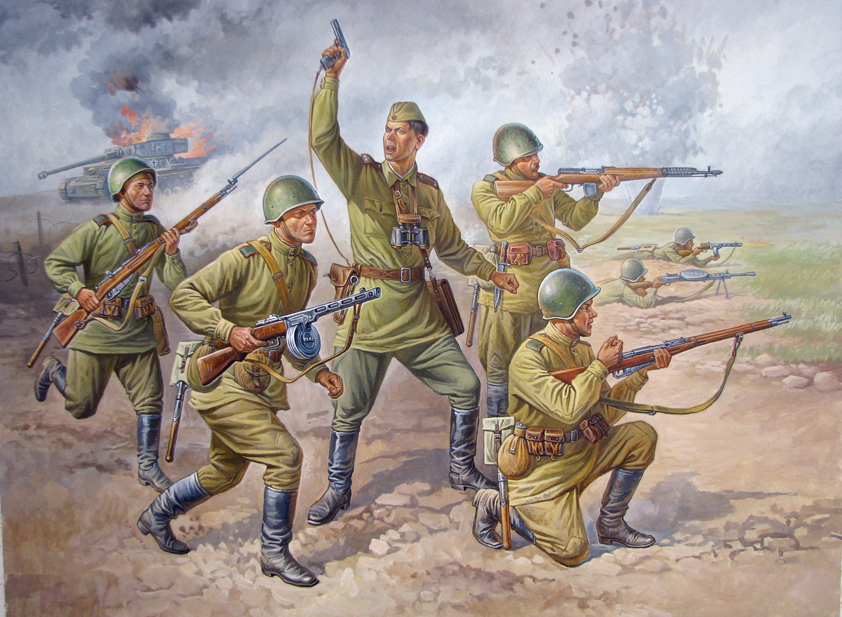 Wargames figurky - Soviet Infantry WWII (1:72)