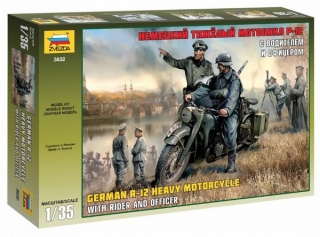 German R-12 Heavy Motorcycle with Rider (Zvezda 1:35) 