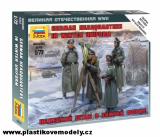 Wargames (WWII) figurky 6232 - German Headquarters in winter uniform (Zvezda 1:72)