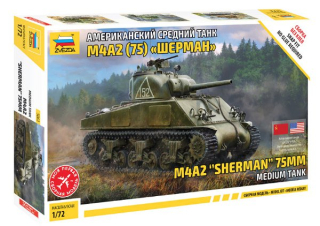Tank M4 A2 (75mm) Sherman Medium Tank (Zvezda 1:72) 