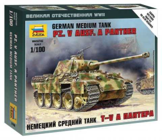 Wargames (WWII) tank 6196 - Pz.V Ausf. A Panther (Zvezda 1:100) 