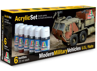 Sada akrylových barev 442AP - MODERN MILITARY VEHICLES (U.S./N.A.T.O.) 6 ks