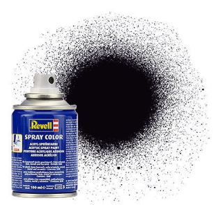Barva ve spreji - 34108 matná černá (black mat)(Revell 100ml)